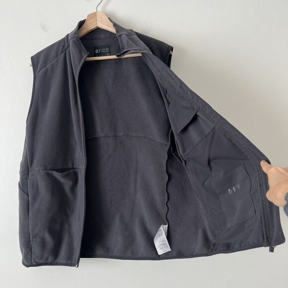 Figs Womens on Shift Fleece Vest Size XL Charcoal Gray - Picture 8 of 11
